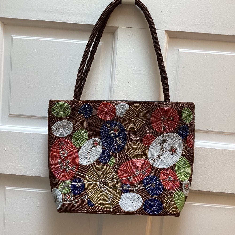 Gorgeous Multi Colored Hand Beaded Handbag